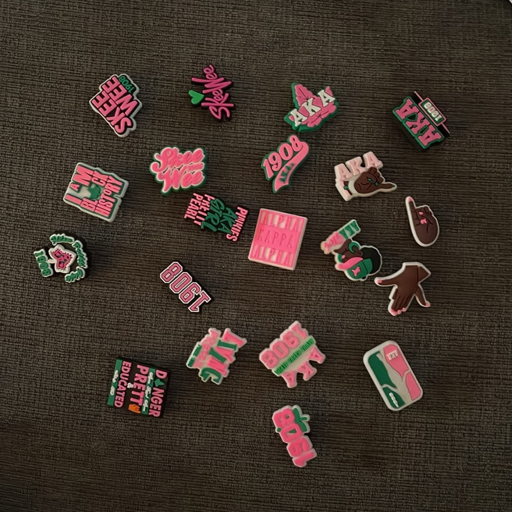 AKA themed croc charms -lot of 20